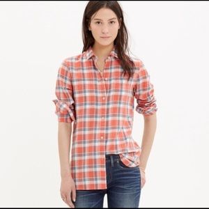 Madewell Light Weight Plaid Top XS Long Sleeve